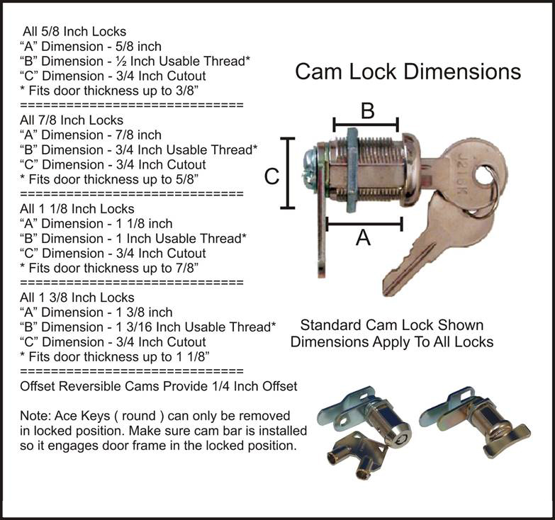 Prime Products 18-3310 Standard Key Cam Baggage Lock - 5/8